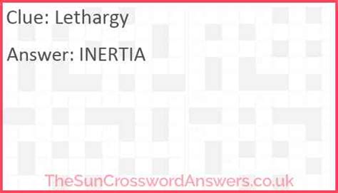lethargy 5 letters|Lethargy Crossword Clue Answers .